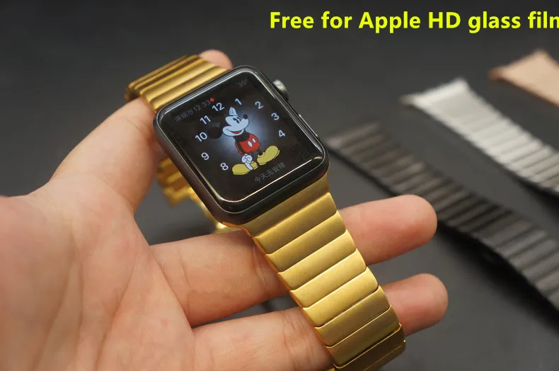 

Link Bracelet for Apple Watch Band Stainless Steel Band with 1:1 Original Butterfly Clasp Watchband for iwatch 38mm42mm 5 colors