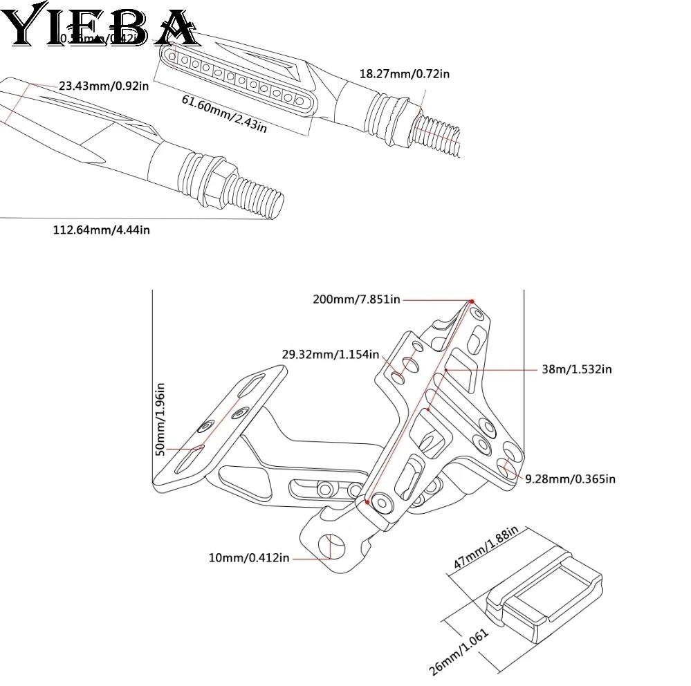 CNC мотоцикл номерной знак кронштейн держатель с Универсальный светодиодный светильник для HONDA CB400 CB400SF CB400VTEC KTM RC125/125 Duke