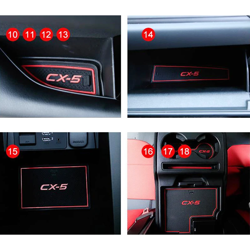 18X LHD для Mazda CX-5 CX 5 CX5 KF ворота Слот колодки Нескользящие чашки коврики противоскользящие двери паз коврик интерьерные аксессуары