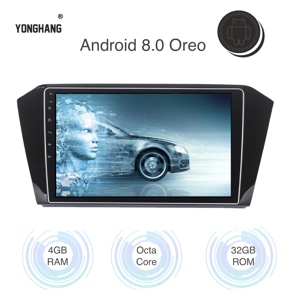Excellent 10.2" IPS Screen Android 8.0/7.1 Autoradio 1 din GPS for VW Passat 2016 2017 Built-in Wifi BT RDS AUX USB Mirror-Link 8-core 0