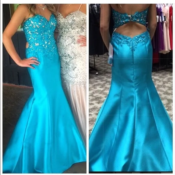 Vestidos De Renda Robe De Soriee синие платья для выпускного вечера сексуальное, с лифом сердечком, с открытой спиной Длинные вечерние платья официальные платья - Цвет: Синий
