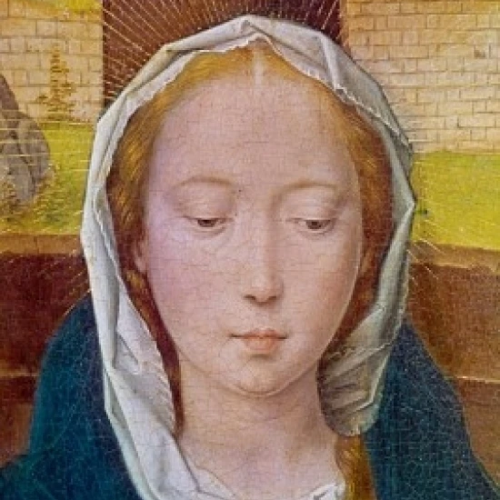The Adoration - Detail (Babera Virgin) by Hans Memling  (1433-1494) Poster Print (18 x 24)