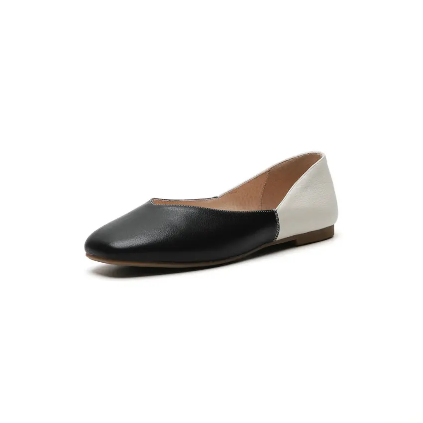 QUTAA/ г.; женская обувь; повседневные тонкие туфли из натуральной кожи на плоской подошве, с квадратным носком, без застежки, разных цветов; размеры 34-40
