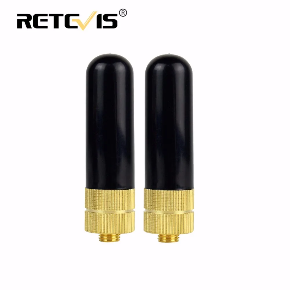 2pcs Retevis RT-805S VHF UHF Antenna SMA-F Short Antenna For Kenwood Baofeng UV-5R BF-888S Retevis H777 RT-5R UV-82 For Puxing