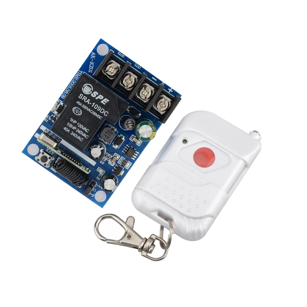 

DC 12V 24V 36V 48V Relay Receiver 40A RF Wireless Remote Control Switch System For Three Colors Transmitter 315Mhz/433.92Mhz