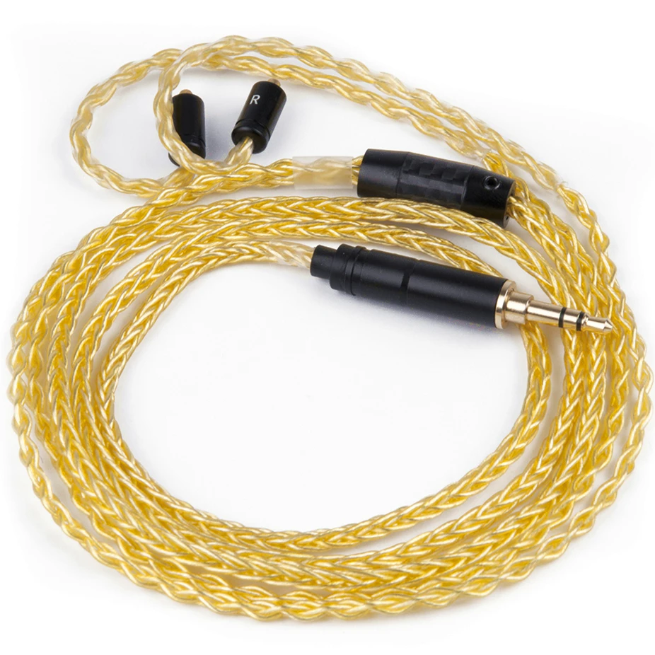 

Wooeasy 3.5mm Plug Custom Made Pure Gold Plated Cable 8-Cores Detach Cable Earphone MMCX Cable for LZ A4 A5