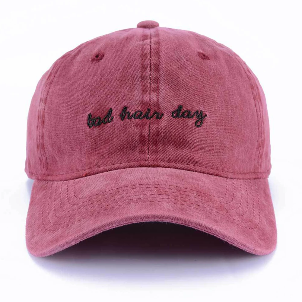 

Women Men Lightweight Snapback Wide Brim Sunshade Baseball Hat Bad Hair Day Gift English Letters Fashion Adjustable Embroidery