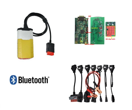 

NEW COLOR ! 2019 vd ds150e cdp tcs pro plus for delphis with blueooth 2016.r0/2015.r3 with keygen obd2 scanner+8 pcs car cables