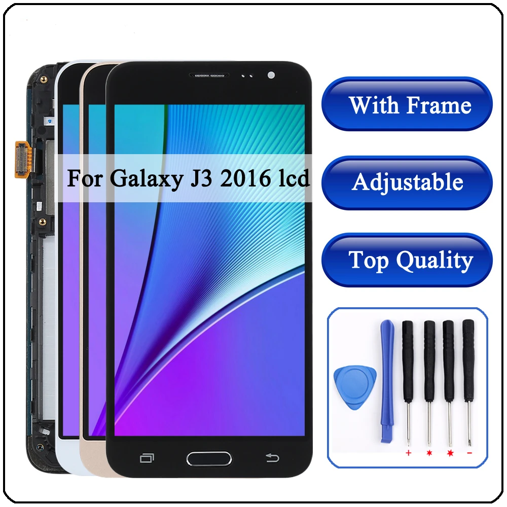 

J320F LCD For SAMSUNG GALAXY J3 2016 LCD Display J320F J320FN J320M Lcd Screen Assembly With Frame for SAMSUNG J3 lcd j3 2016