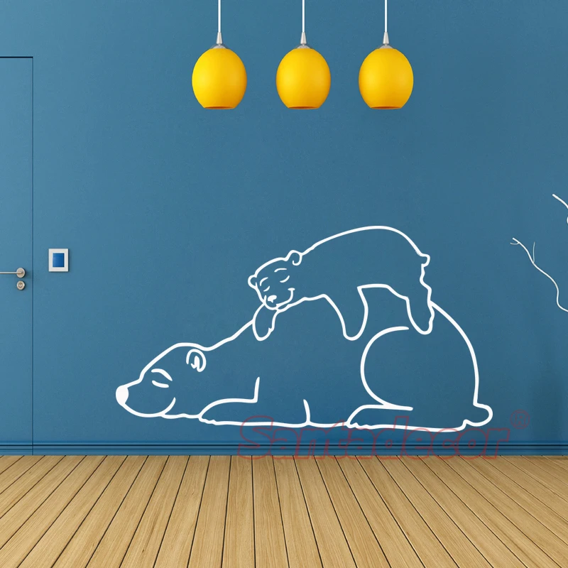 

Cute Polar Bears Wall decor Animal Vinyl Wall Sticker Art Mural Decals Removable Room Decor Home Decor Poster House Decoration