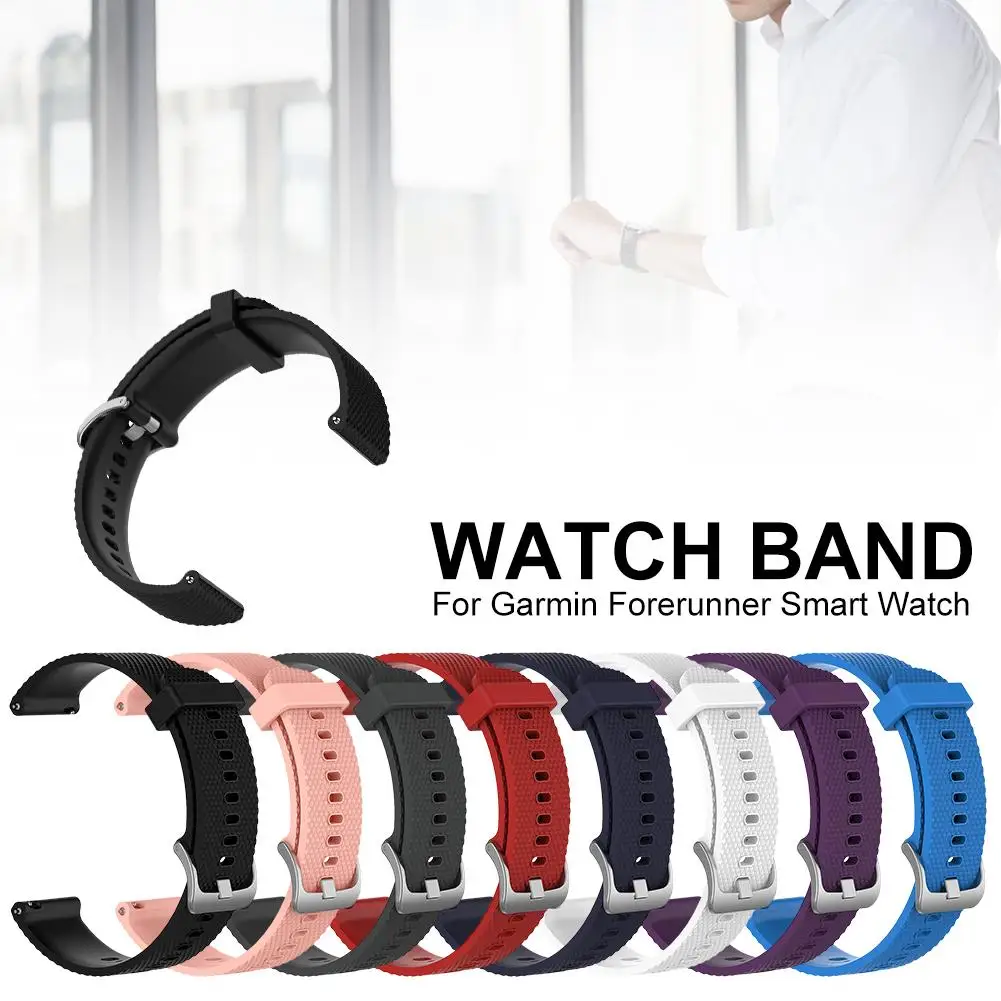 

20MM Replacement Strap Silicone Solid Color Breathable Watch Band Wristband For Garmin Forerunner 245 245M Smart Watch