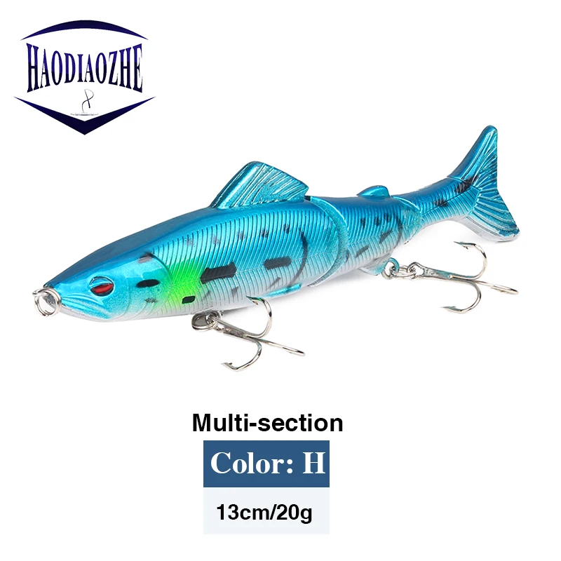 Popper Fishing Lure 13cm 20g Multi Jointed Sections Crankbait Artificial Hard Bait Bass Trolling Pike Carp Minnow Fishing Tools