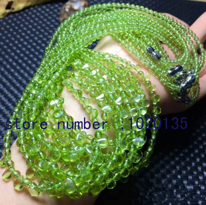 green peridot stone round drop 3-5mm necklace 18 FPPJ wholesale beads nature green peridot stone round drop 3-5mm necklace 18 FPPJ wholesale beads nature