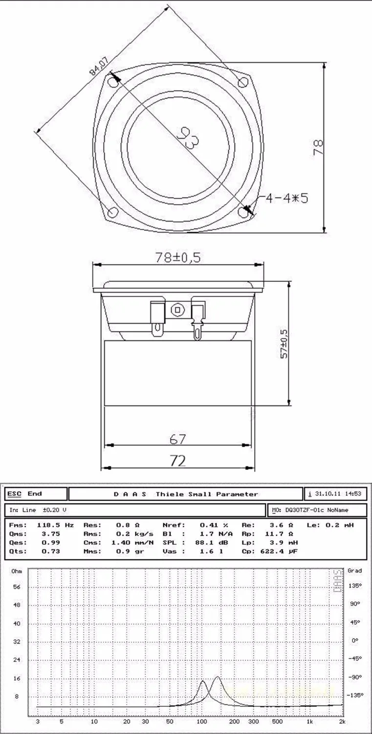 Комплект из 2 предметов Hi Fi в студенческом DIY Мини аудио hi fi 3 дюймов 0