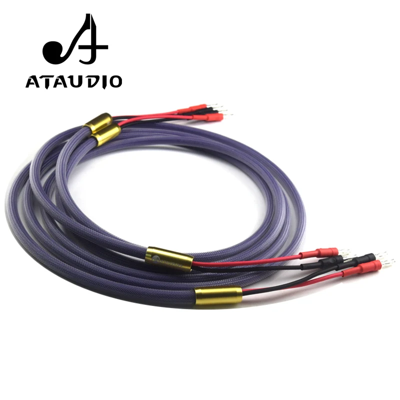 Кабель для динамиков ATAUDIO Hi Fi с посеребренным разъемом типа банан провод 6N OFC|hifi