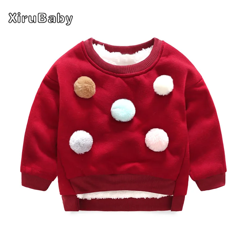 

Winter Children Fleece Sweaters Kids Girls Boys Long Sleeve Casual Thicken Warm Pullover Shirt Sweaters Baby Plus Velvet Clothes