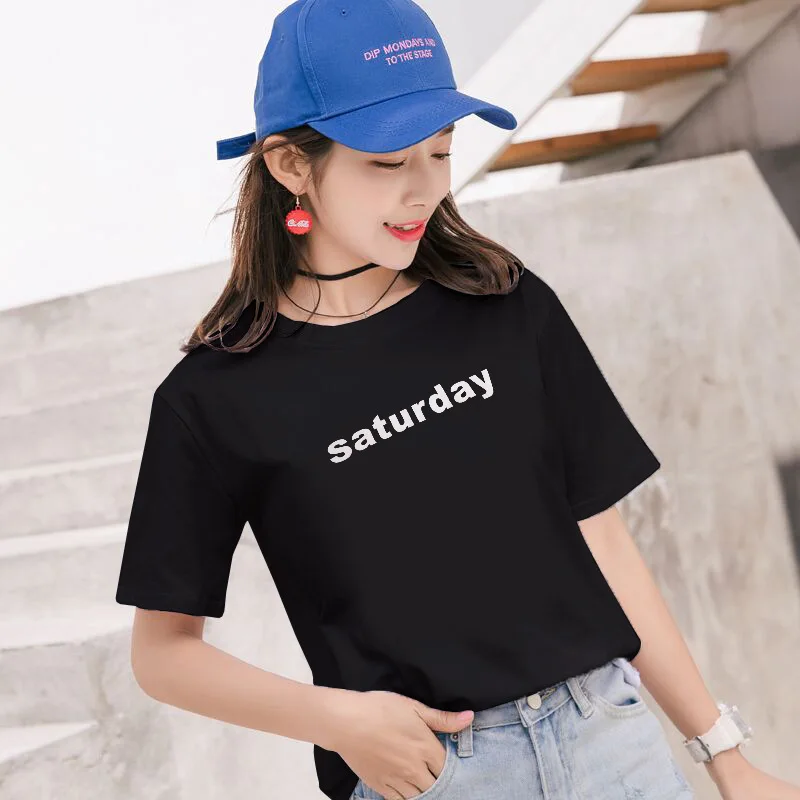 The new 2018 loose cotton joker white T-shirt with short sleeves female students han edition ulzzang spring coat half sleeve Whi