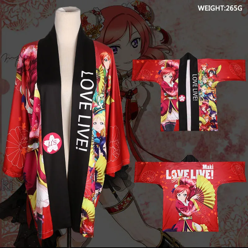 Love live Kousaka Honoka Minami Kotori плащ юката Косплей-костюм в стиле Love live! Японские мужские и женские кимоно повседневные Haori - Цвет: 14