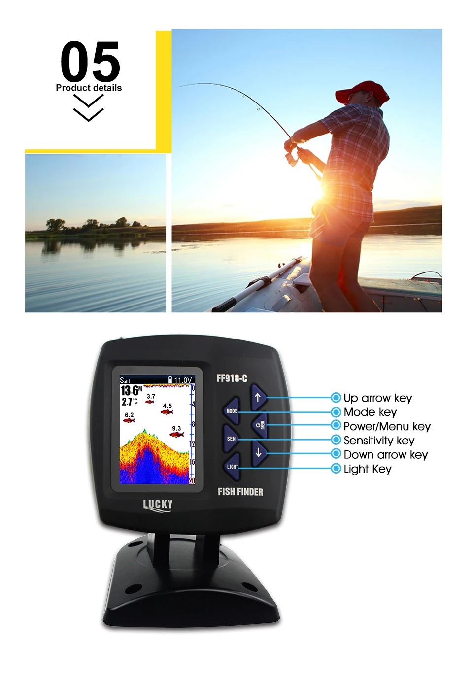 Рыболокатор Lucky FF918-CWLS 3,5 lcd лодка рыболокатор беспроводной подводный детектор камера для рыбалки Рабочий диапазон 300 м глубина
