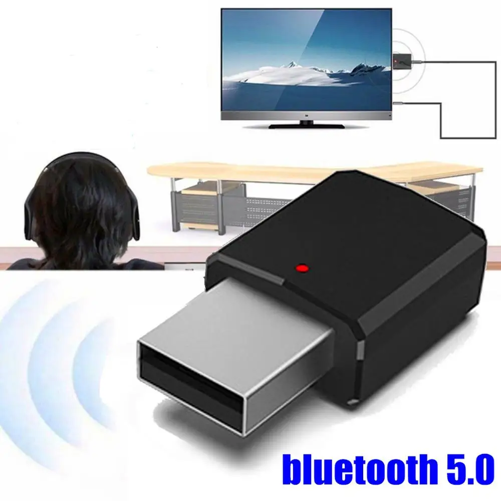 

Bluetooth 5.0 2 in 1 Audio Receiver Transmitter Wireless Adapter 3.5mm AUX Stereo Bluetooth Transmitter For TV PC Car Speaker