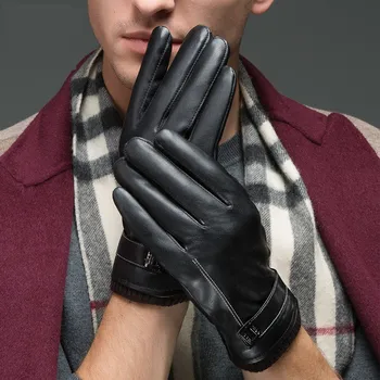 

2018 New Winter Women Men Gloves Solid Simple Fashion PU Leather Mobile Phone Touched Screen Waterproof Gloves For Woman