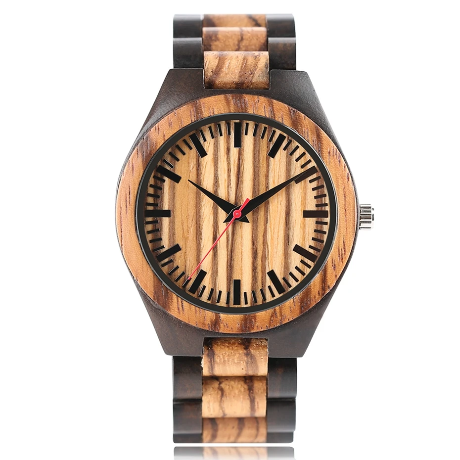Creative Wooden Stripe Dial Watch Trendy Mens Handmade Bamboo Analog Sport Clock Nature Full Wood Strap Cool Women Wrist Watch 2017 (16)