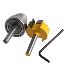 Durable New Cemented Carbide Rabbet Router Bits 1/4 Shank with 6 Adjustable Bearing