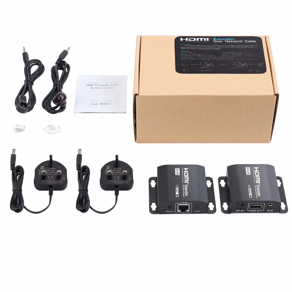 Neoteck 60 м HDMI Ретранслятор с ИК пультом дистанционного управления 4K 3D по RJ45 Cat6 Cat7