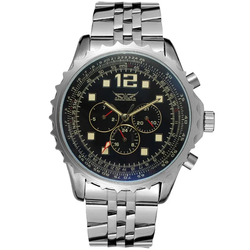 

JARAGAR Auto Date Day 24 Hour Display Mechanical Mens Watches Relogio Masculino Male Relojes