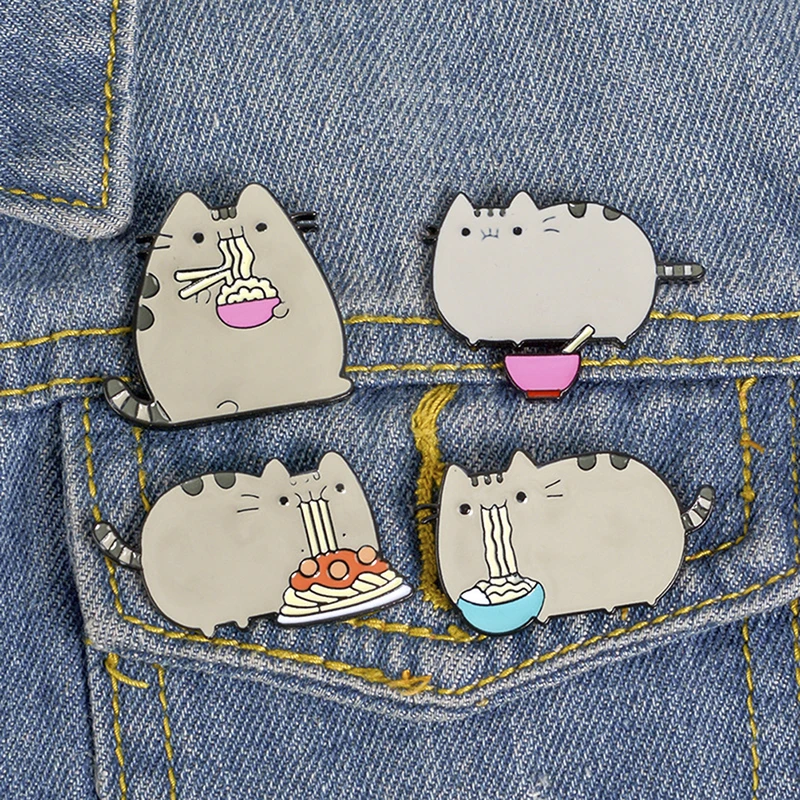

Cute Cartoon Fat Cat Alloy Brooch For Women Clothes Badge Icons On The Backpack Brooches Pins Badges Kids Gift