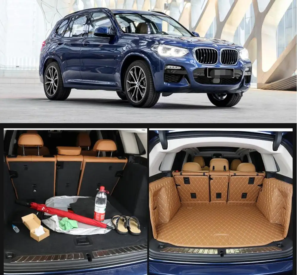 Коврик для багажника из волоконной кожи bmw x3 2018 2019 2020 g01 грузовой коврик