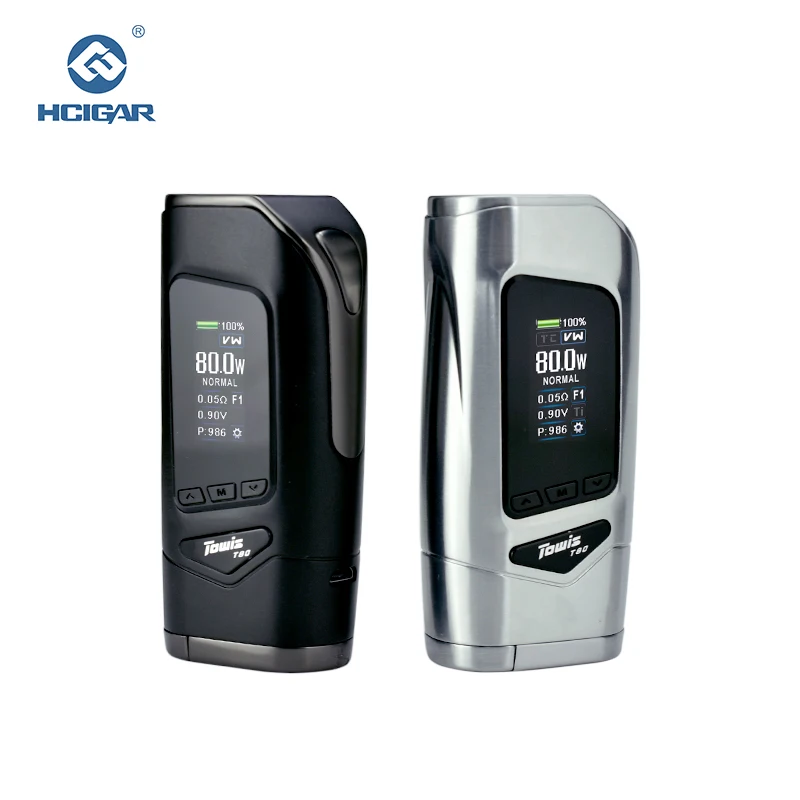 

Original Hcigar Towis T80 e-cigarette Box Mod with XT80S chipset 5-80 W output TFT Color Screen MOD