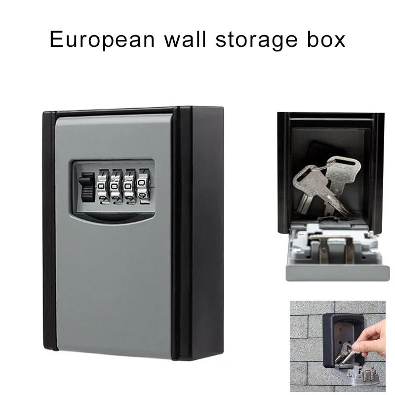 

4 Digits Key Storage Box Outdoor High Security Wall Mounted Key Safe Box Code Lock @LS