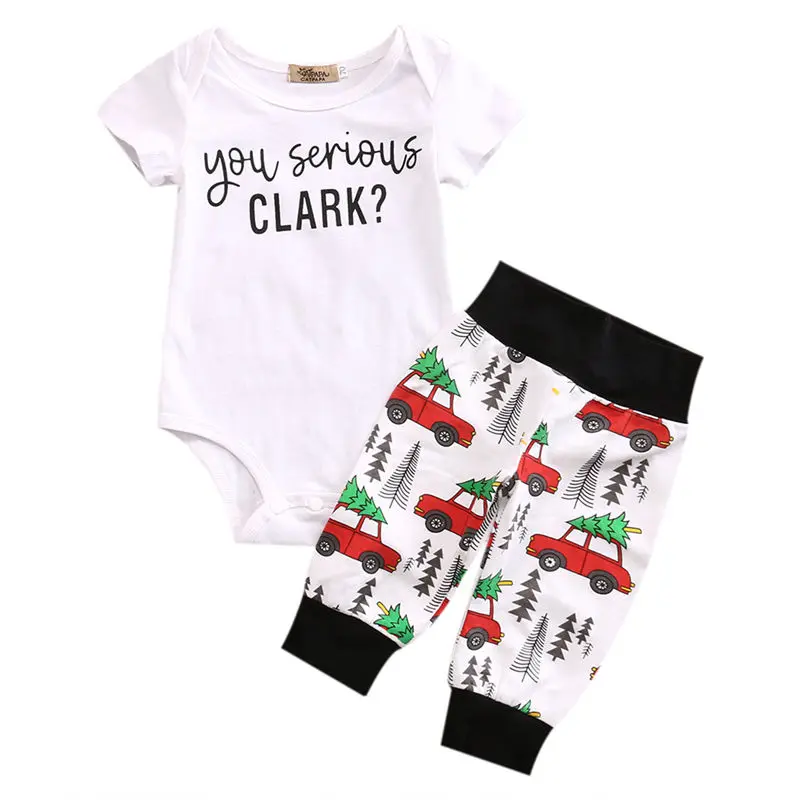 

Cute Newborn Infant Baby Boy Girl Summer Short Sleeve Casual Clothes Romper Tops Long Pants 2PCS Outfit Set