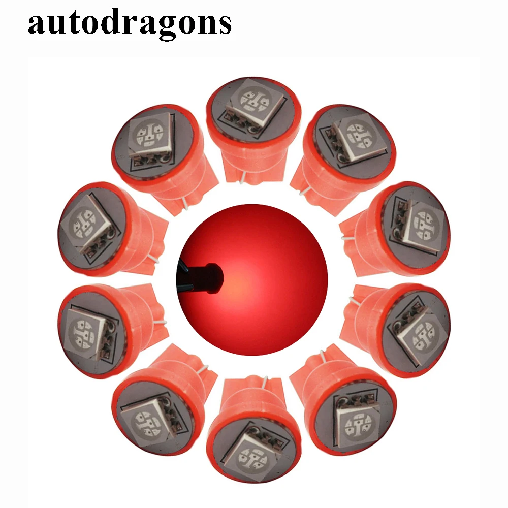 Autodragon 100 шт. AC6V Автомобильные светодиодные лампы 194 w5w #555 1 SMD LED AC6.3V без фиксации