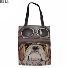 Женские матерчатые сумки Сумка-тоут для девочек Портативная сумка на плечо женские сумки для покупок бишон фризе йоркширская пляжная сумка