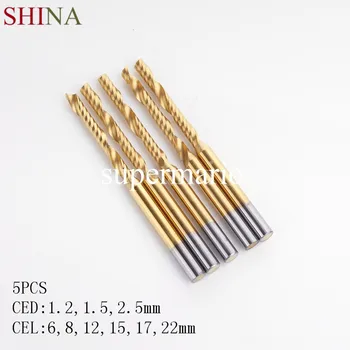 

SHINA 5PCS 3.175mm A Single Flute NC Router Drill Titanium N2 Coated Carbide Milling Tool Single-Blade Tool