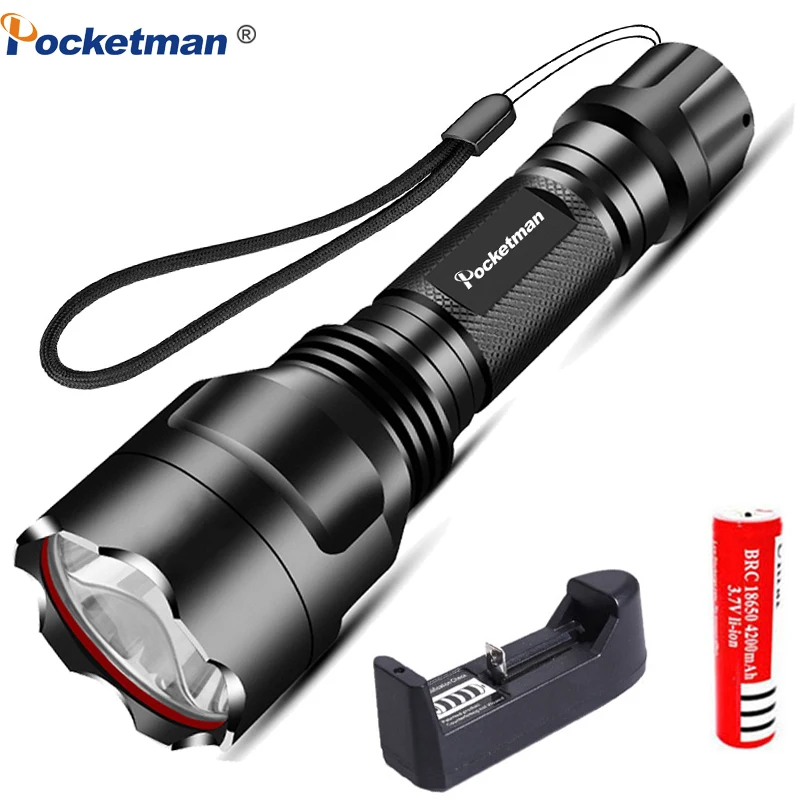 8000LM LED Flashlight Rechargeable Super Bright 5 Modes Multifunction