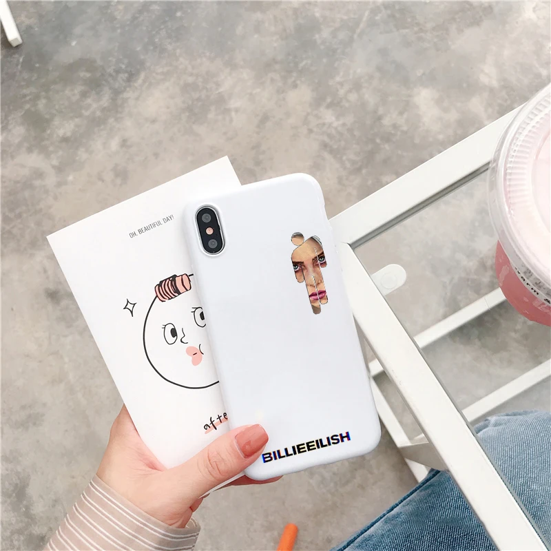Billie Eilish Khalid Lovely Candy Color TPU Case phone For iphoneX 7 8 XS XR XSMAX Pink Red Black Yellow purple White Cover