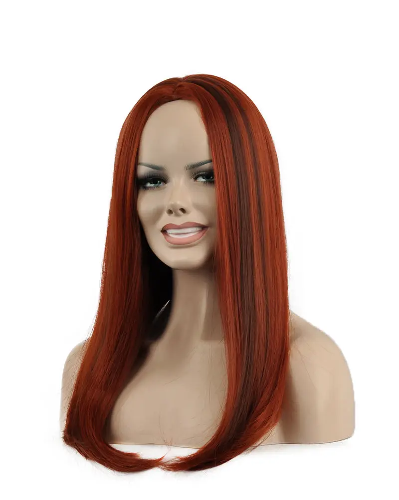 

FREE SHIPPING Hot Sell!!! Hot Women Girl Long Layered Full Wigs Orange Red Hair Cosplay Wig Heat Resistant