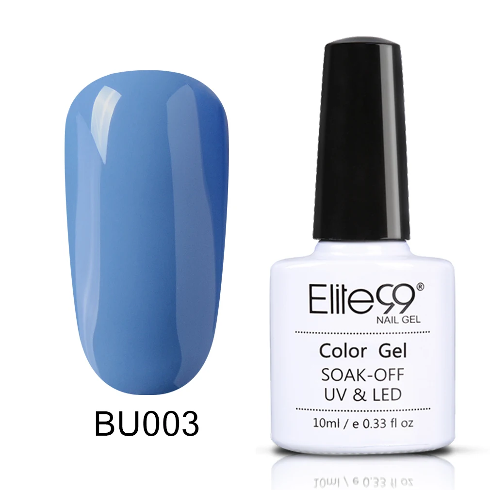 Elite99 Дизайн ногтей 10 мл синяя серия гель лак замачиваемый УФ светодиодный Гель-лак для ногтей Полупостоянный эмаль маникюрный лак краска
