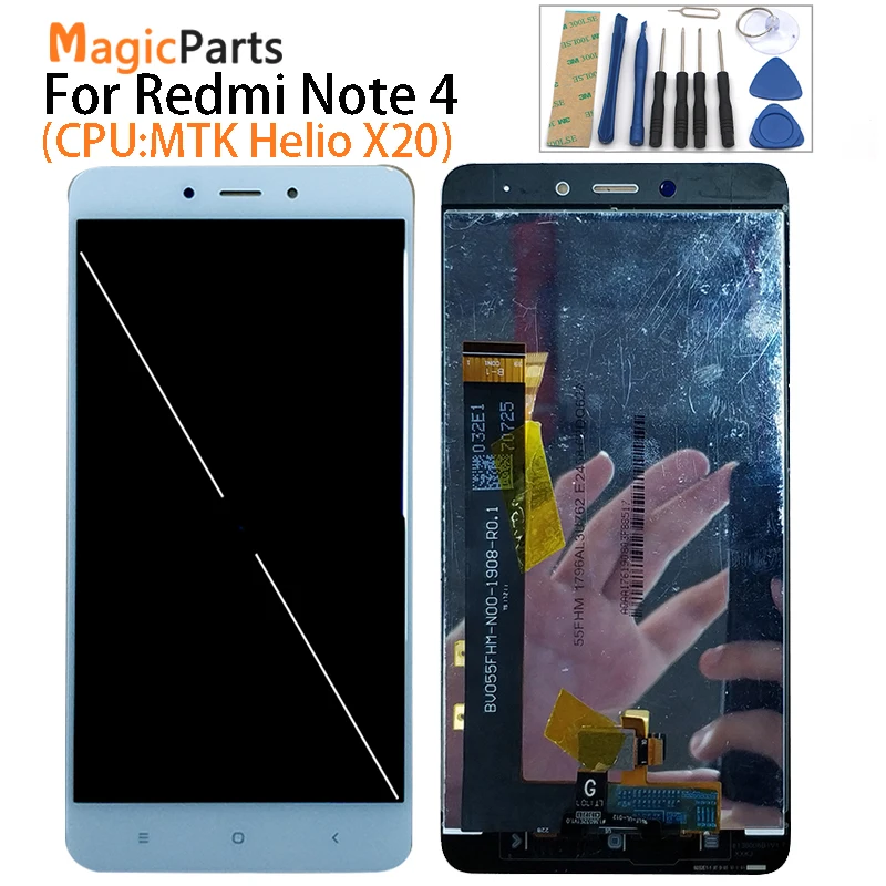 

Display For Xiaomi Redmi Note 4 LCD Display With Frame Touch Screen Display On Redmi Note 4 MTK Helio X20 LCD Display Assembly