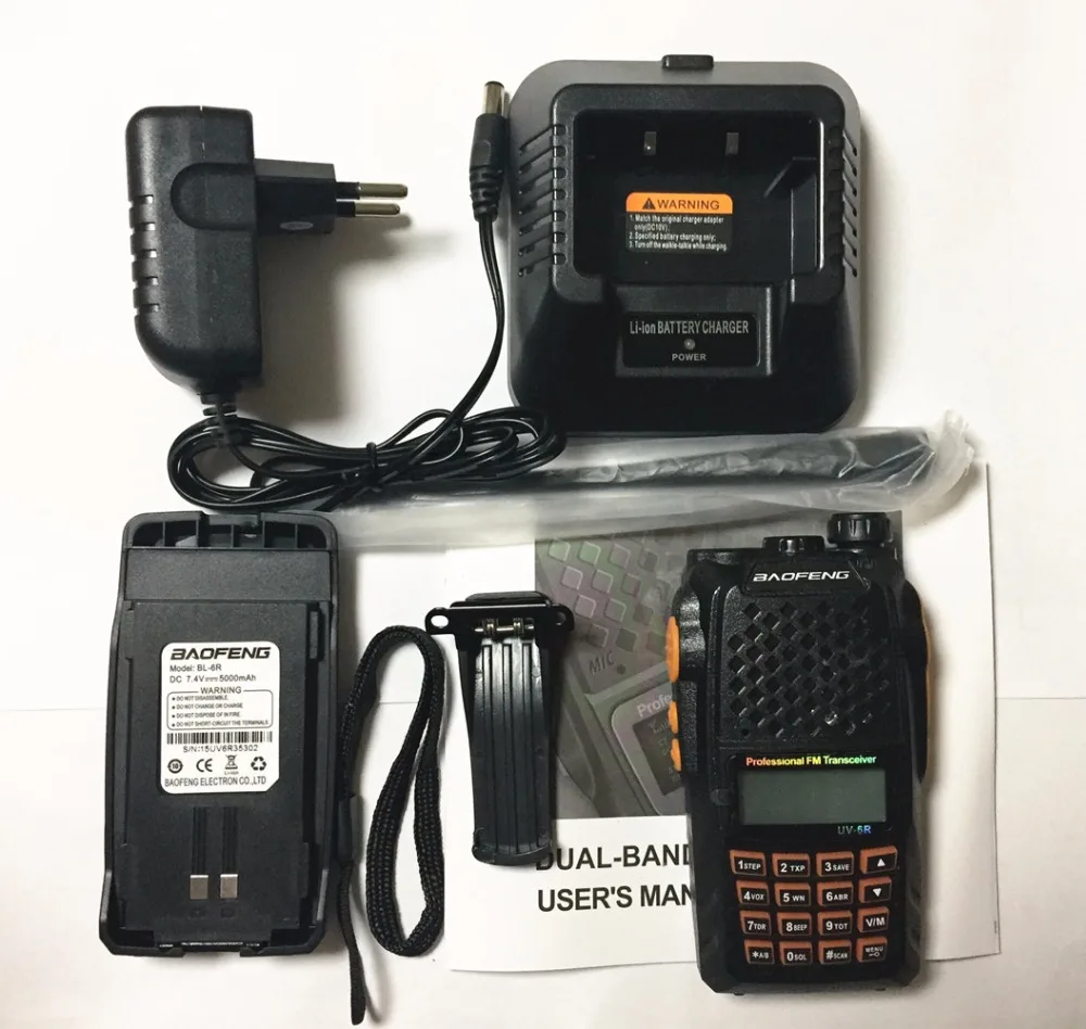 Baofeng UV-6R рация 7 Вт Двухдиапазонная двухсторонняя радио Pofung UV6R HF трансивер telsiz UV 6R Ham cb радиостанция pmr