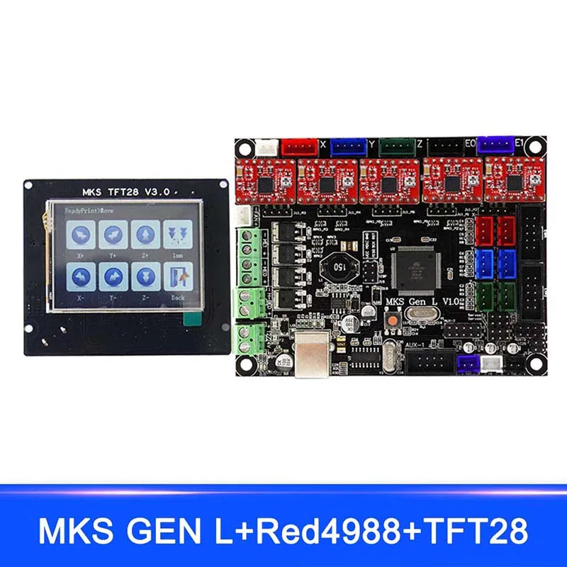 

New Hot For MKS GEN L MKS TFT28 LCD Minipanel Touching Display 3D Print Kits with A4988 Driver