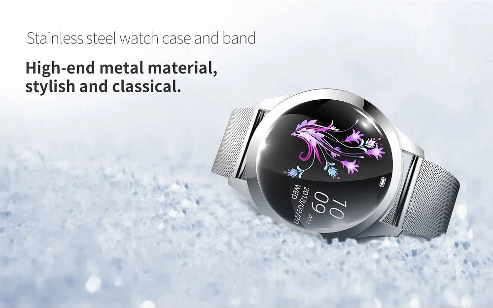 Kingwear KW10 умные часы для женщин, Смарт-часы для женщин, IP68, водонепроницаемые, Bluetooth, 4,0, часы для сердечного ритма, для Android, ios, телефона, Xiaomi