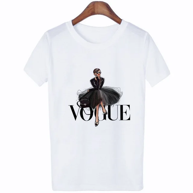 Fashion Family Matching Clothes Outfits Look Mother Daughter VOGUE Princess Tshirt Clothing Mommy and Me Family Look T-shirt