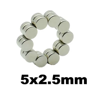 

5x2.5 mm Strong Neodymium Magnet Disc N42 Diametrically NdFeB Powerful Small Round Magnetic Fridge Magnets 5mm x 2.5mm Tool 30pc