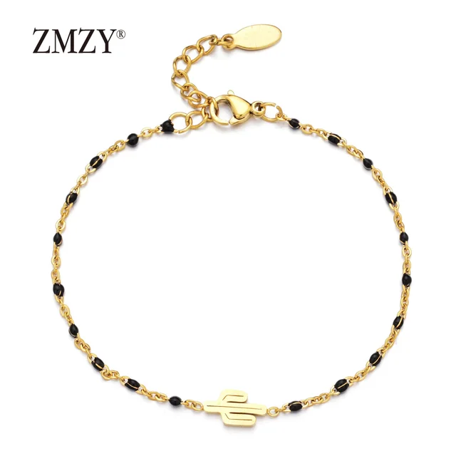 Zmzy Single Hamsa Tangan Gelang Stainless Steel Perhiasan Tipis Garis Emas Rantai Pesona Gelang Wanita Cinta Hadiah Charm Gelang Aliexpress