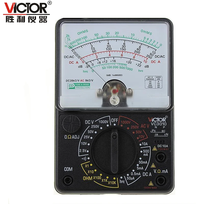 

1pcs Victor VC3010 genuine pointer universal multimeter high precision multi multimeter mechanical universal multimeter
