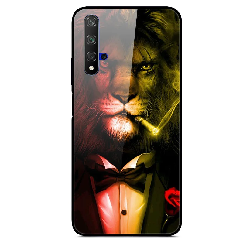 3D Cat Print Tempered Glass Phone Case Cover